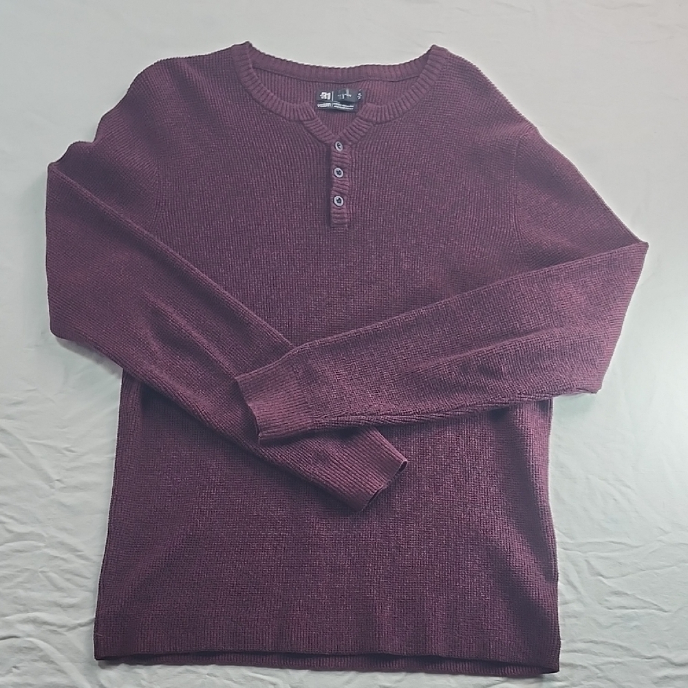 Simons Men's Crewneck Sweater - Deep Burgundy